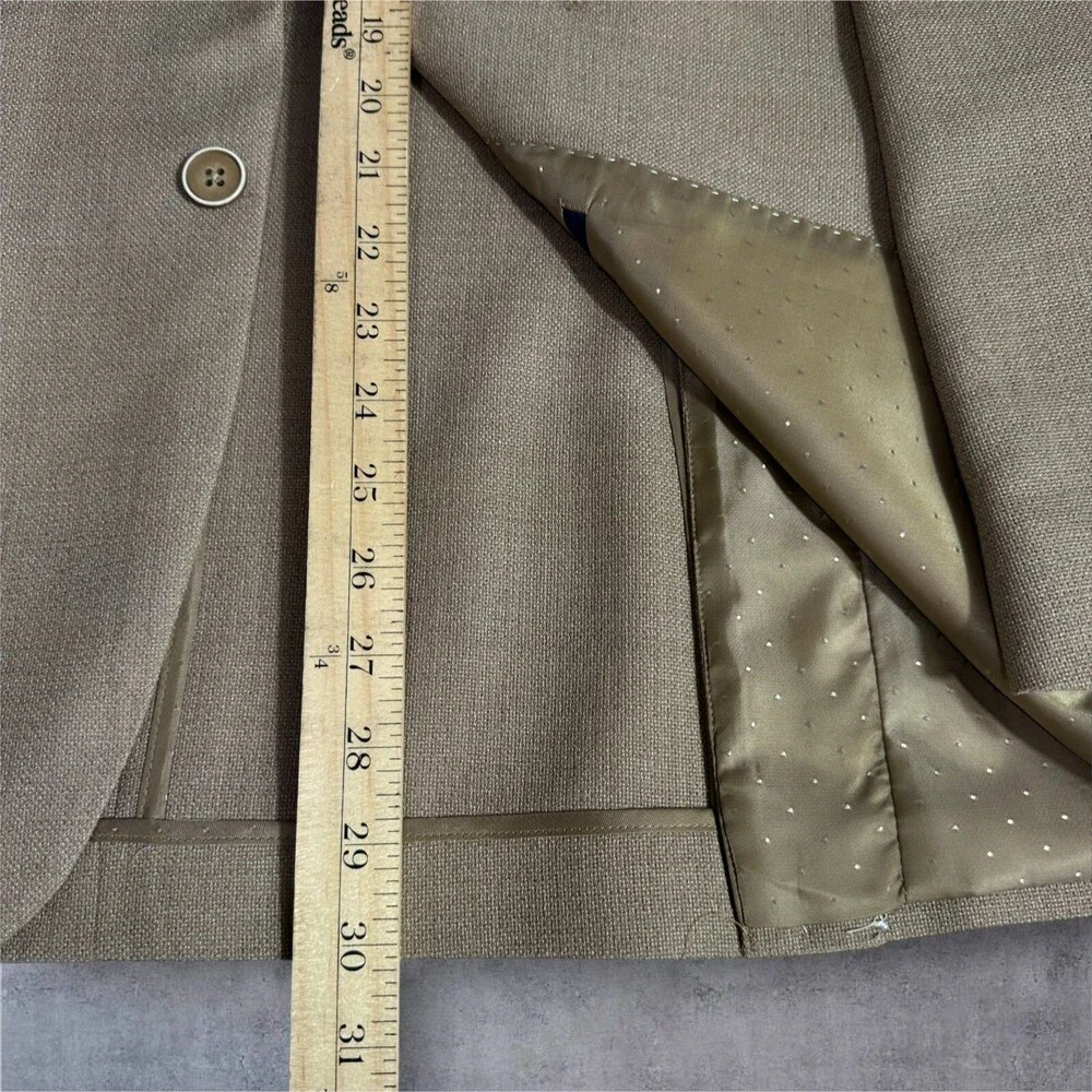 TOMMY HILFIGER Men’s Blazer Sport Coat 2-Button Jacket 44R Tan Beige Wool Blend
